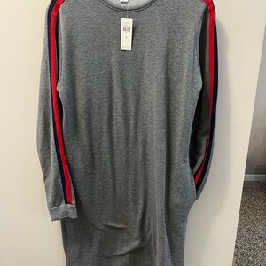 Velvet by Graham & Spencer Gray Dress with Red and Blue Stripes